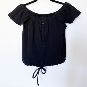 Madewell off the shoulder black top